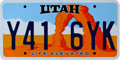 UT license plate Y416YK