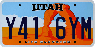 UT license plate Y416YM
