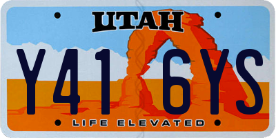 UT license plate Y416YS