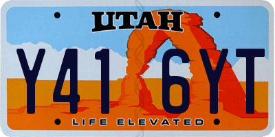 UT license plate Y416YT
