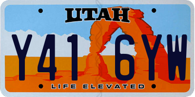 UT license plate Y416YW