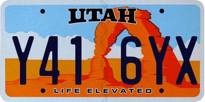 UT license plate Y416YX