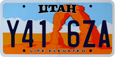 UT license plate Y416ZA