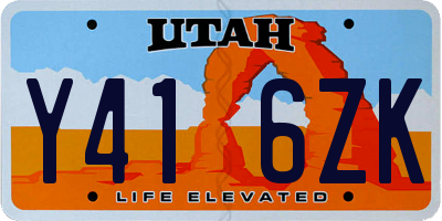 UT license plate Y416ZK