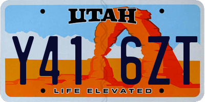 UT license plate Y416ZT