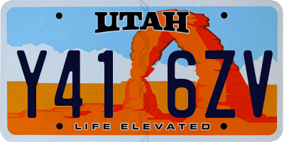 UT license plate Y416ZV