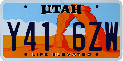 UT license plate Y416ZW