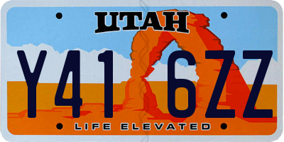 UT license plate Y416ZZ