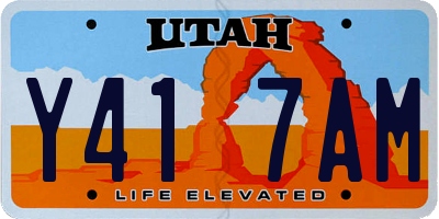 UT license plate Y417AM
