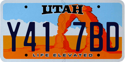 UT license plate Y417BD