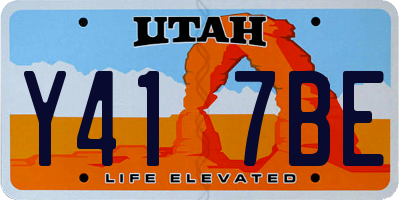 UT license plate Y417BE