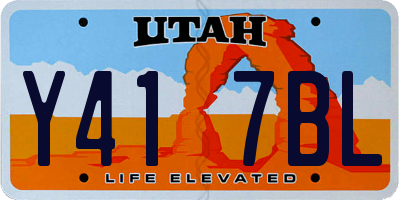UT license plate Y417BL