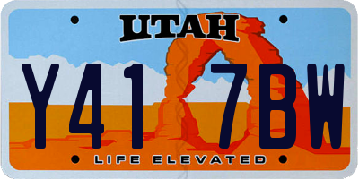 UT license plate Y417BW