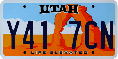 UT license plate Y417CN