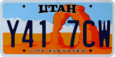 UT license plate Y417CW