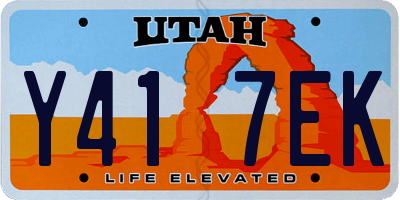 UT license plate Y417EK