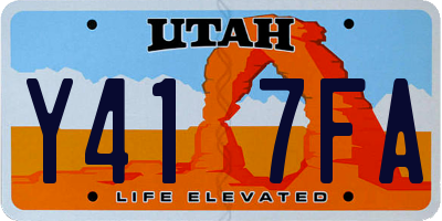 UT license plate Y417FA
