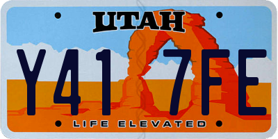 UT license plate Y417FE