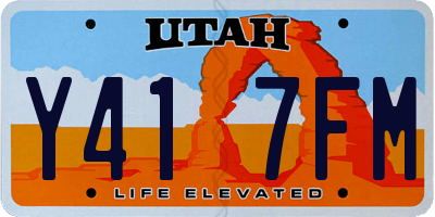 UT license plate Y417FM
