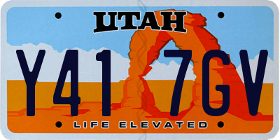UT license plate Y417GV
