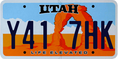 UT license plate Y417HK