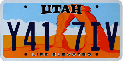 UT license plate Y417IV