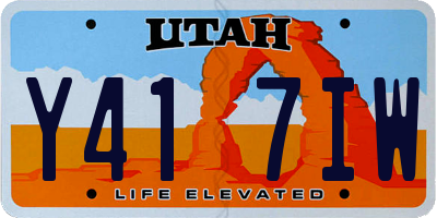 UT license plate Y417IW