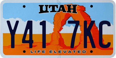 UT license plate Y417KC