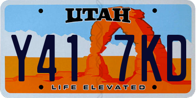 UT license plate Y417KD