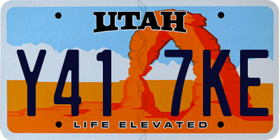 UT license plate Y417KE
