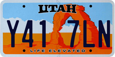 UT license plate Y417LN