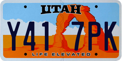 UT license plate Y417PK