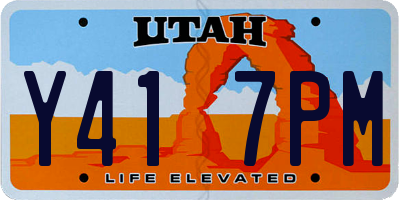 UT license plate Y417PM