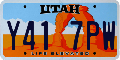 UT license plate Y417PW
