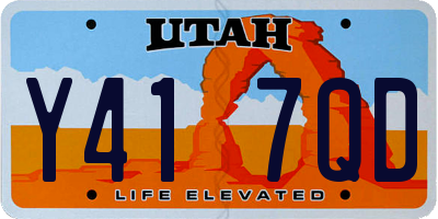 UT license plate Y417QD