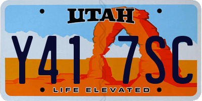 UT license plate Y417SC