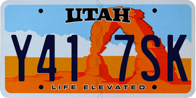 UT license plate Y417SK