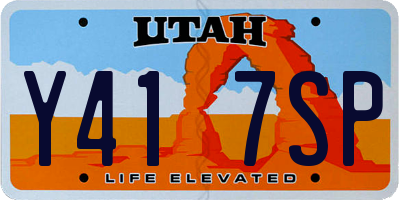 UT license plate Y417SP