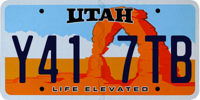 UT license plate Y417TB