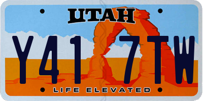 UT license plate Y417TW