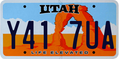 UT license plate Y417UA