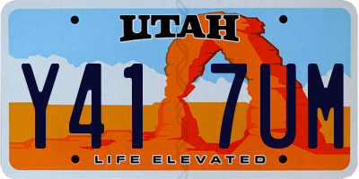 UT license plate Y417UM