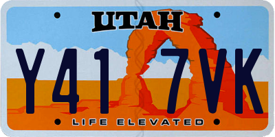 UT license plate Y417VK