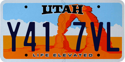 UT license plate Y417VL