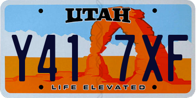 UT license plate Y417XF