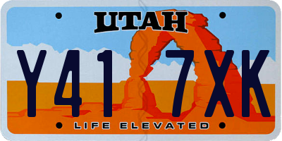 UT license plate Y417XK