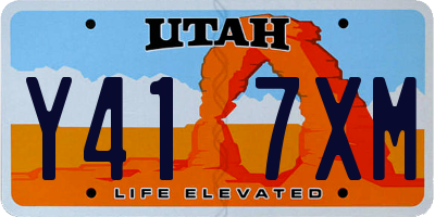 UT license plate Y417XM