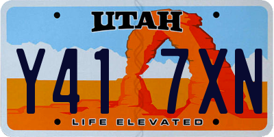 UT license plate Y417XN