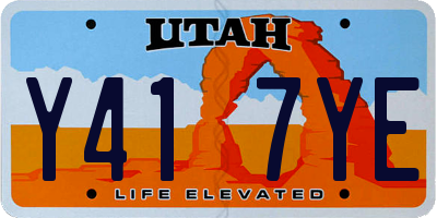 UT license plate Y417YE