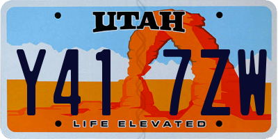 UT license plate Y417ZW